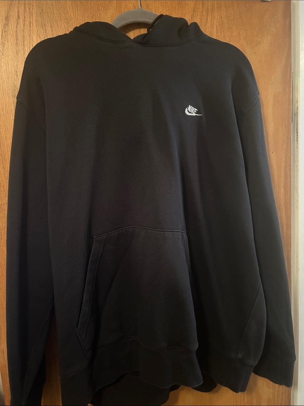 Nike Black Crewneck Hoodie with Small White Logo